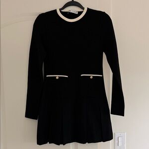 Zara Black Dress with Cream Accents